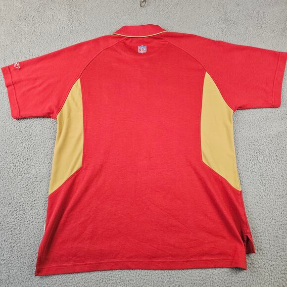 San Francisco 49ers Reebok Polo Shirt‎ Mens XL Red Gold NFL Short Sleeve - Picture 4 of 8